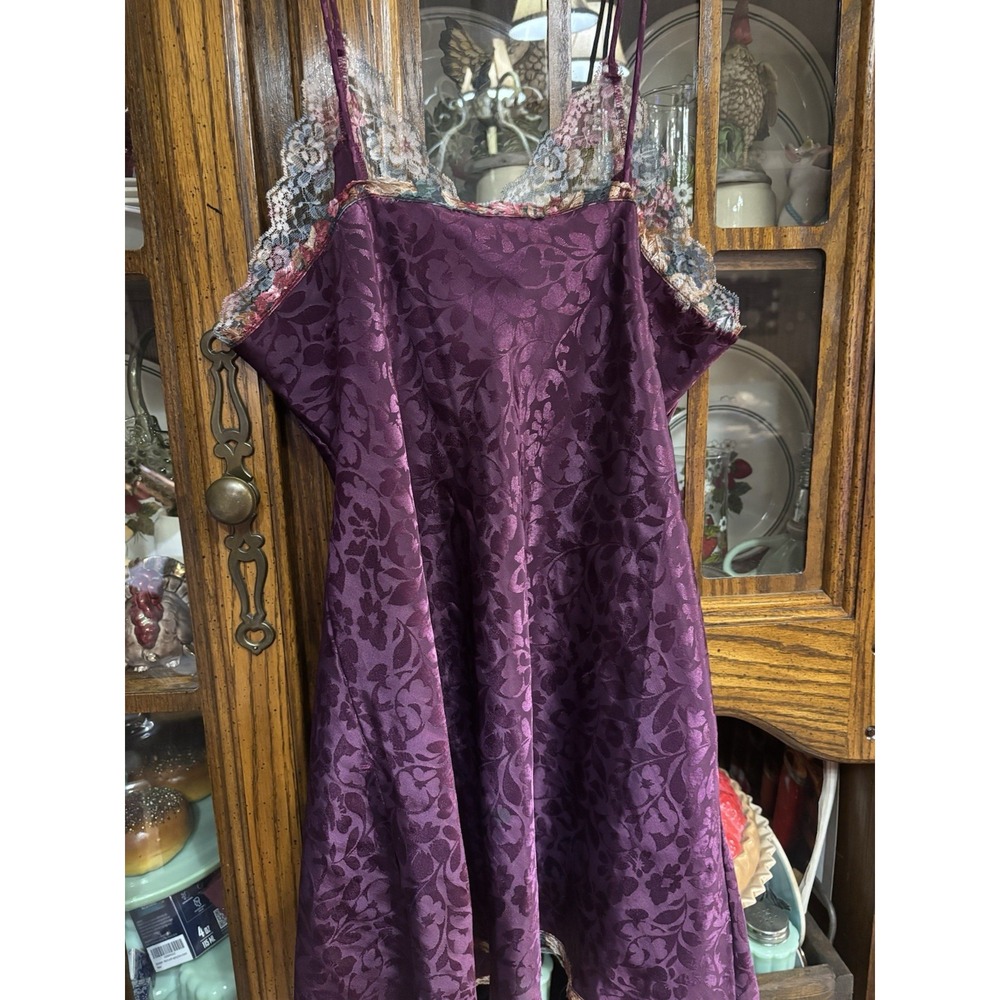 Vintage Wendy Ann Baby Doll Lacey Lingerie Purple Floral Sexy Feminine - Picture 5 of 7